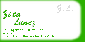 zita luncz business card